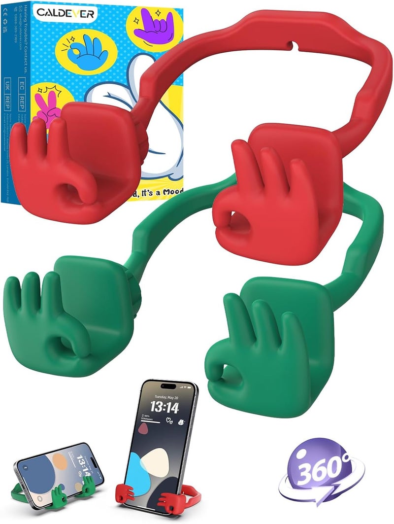 CALDEVER Valentines Day Gifts for Teens Girls Boys Kids Men Women Cell Phone Stand: 2 Pack OK Hand Gesture Phone Holder for Desk Gifts for Adults Teenage Son Daughter Birthday Funny Cool Gadgets Cute Things - Image 1